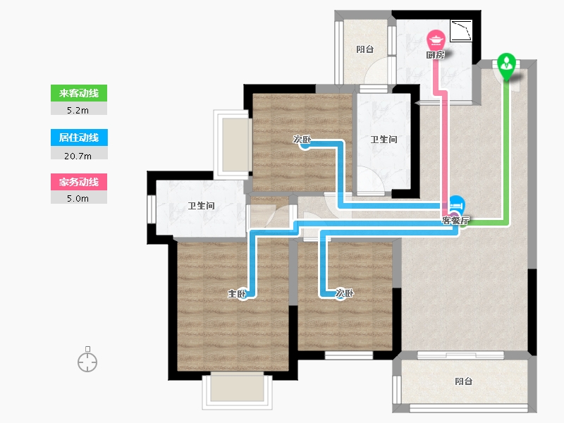 湖南省-长沙市-振业城建面109m²-78.89-户型库-动静线