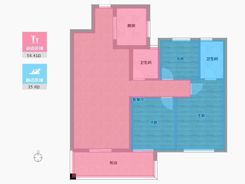 湖南省-长沙市-中国铁建京师璟台建面115m²-82.35-户型库-动静分区