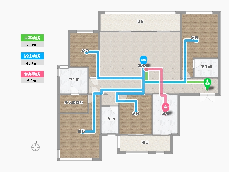 湖南省-长沙市-中海熙湾建面200m²-162.53-户型库-动静线