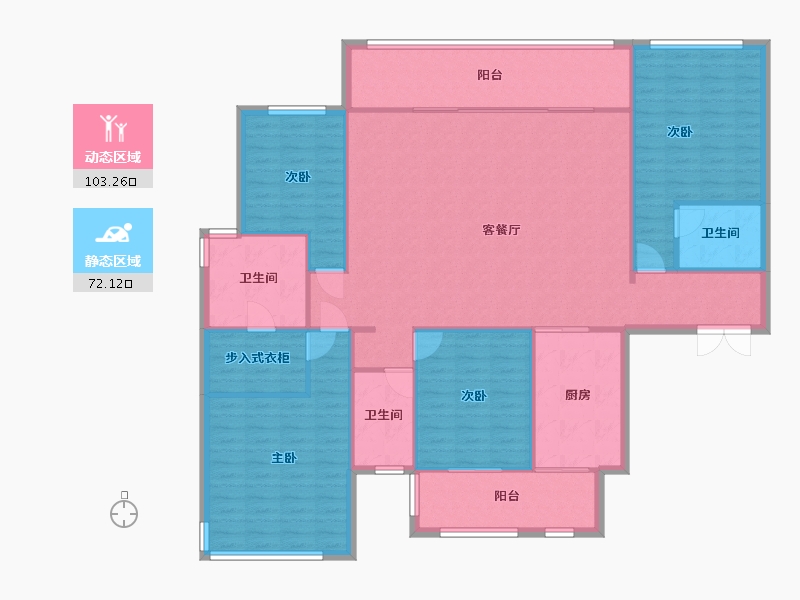 湖南省-长沙市-中海熙湾建面200m²-162.53-户型库-动静分区