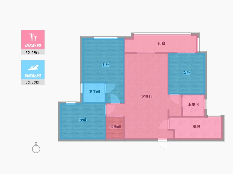 湖南省-长沙市-中海熙湾建面114m²-83.26-户型库-动静分区