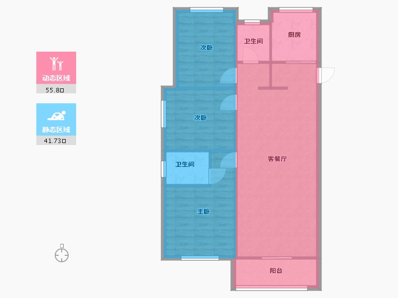 湖南省-长沙市-中海熙湾建面120m²-89.29-户型库-动静分区