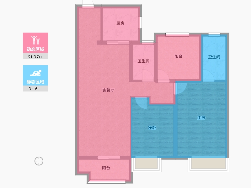 湖南省-长沙市-中海阅麓山建面112m²-85.49-户型库-动静分区