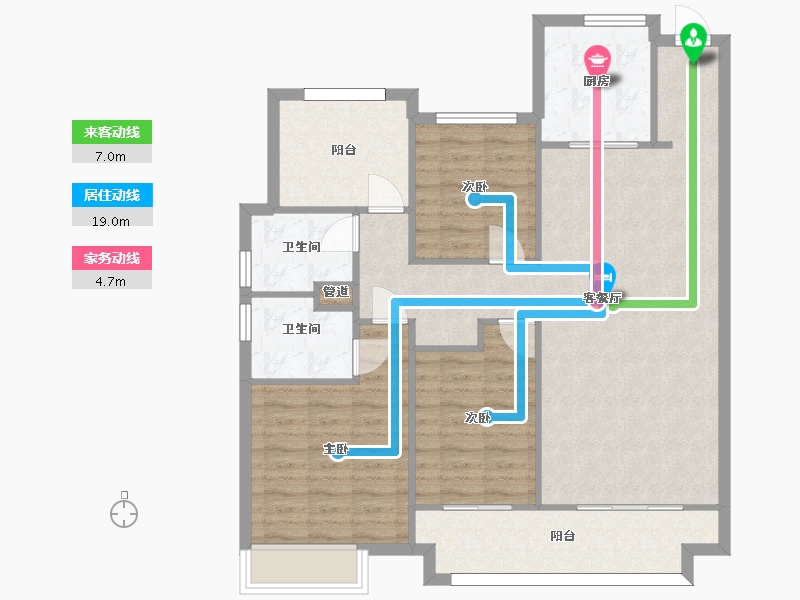 湖南省-长沙市-中海阅麓山建面128m²-100.59-户型库-动静线