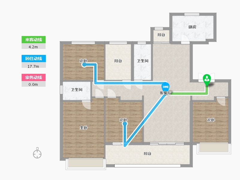 湖南省-长沙市-中海阅麓山建面168m²-144.15-户型库-动静线