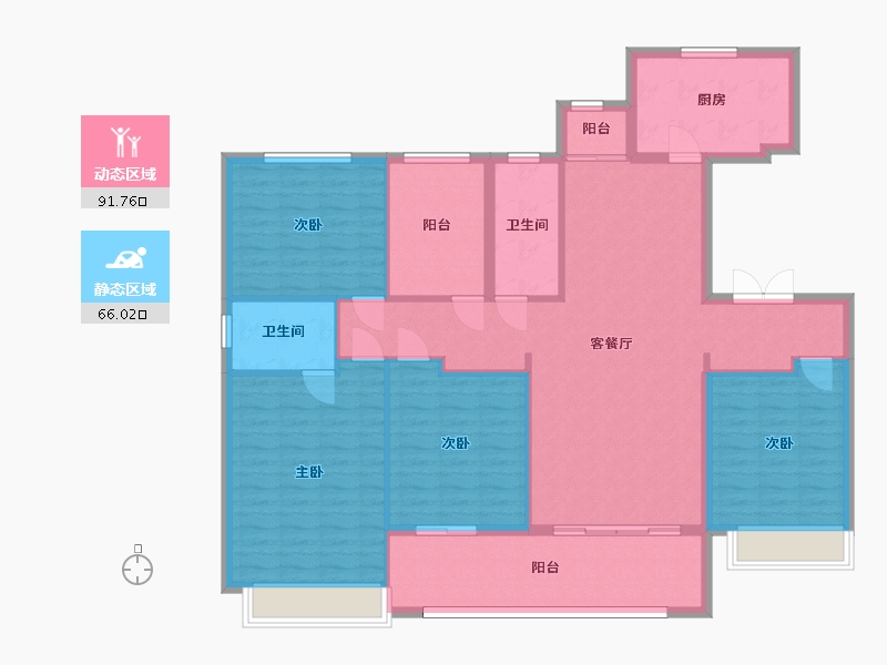 湖南省-长沙市-中海阅麓山建面168m²-144.15-户型库-动静分区