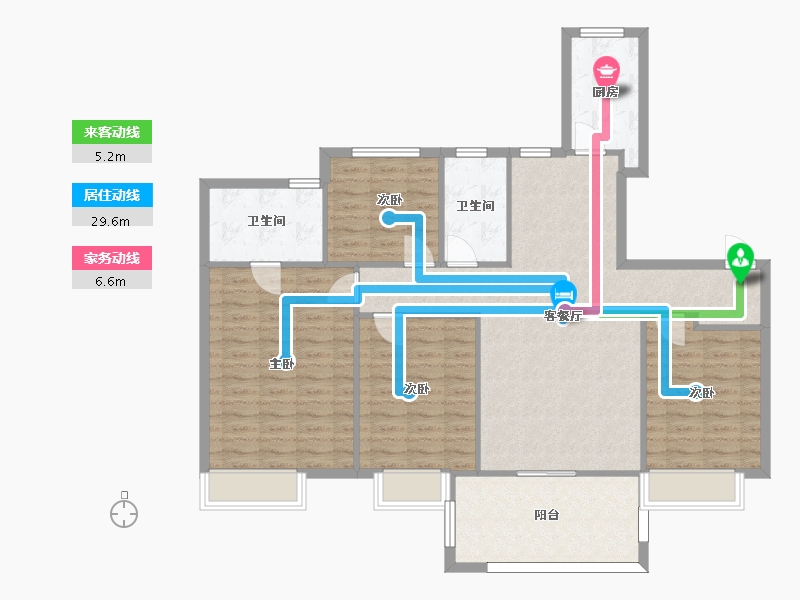 湖南省-长沙市-中梁云麓传奇12号,8号,9号建面143m²-114.44-户型库-动静线