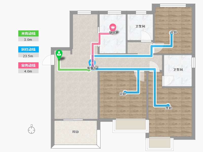 湖南省-长沙市-中梁云麓传奇12号,13号,14号,16号,8号,9号建面119m²-86.79-户型库-动静线