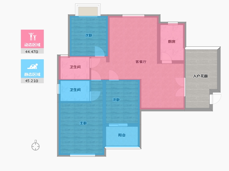 湖南省-长沙市-中央美郡建面118m²-90.87-户型库-动静分区