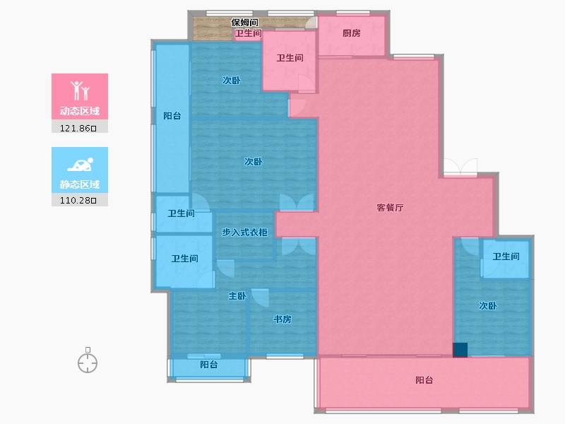 湖南省-长沙市-天际藏玉1号楼,2号楼,3号楼建面298m²-220.39-户型库-动静分区