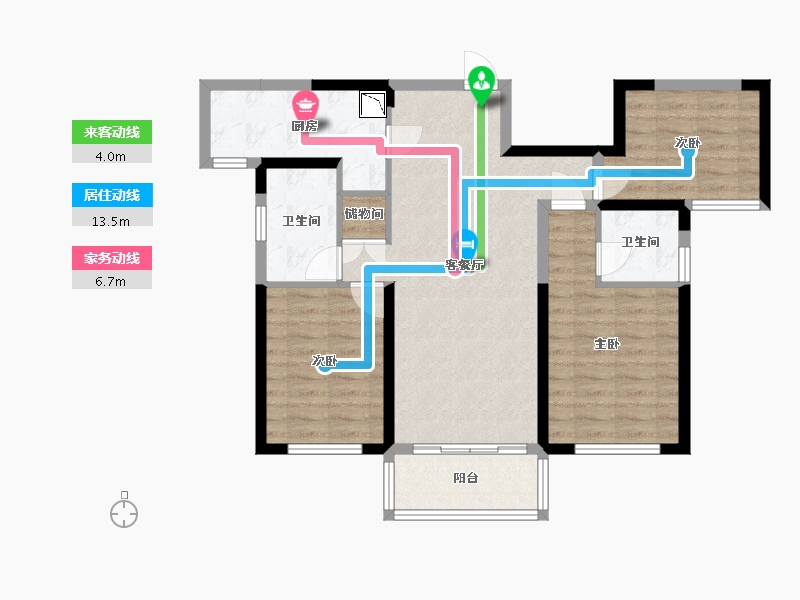 湖南省-长沙市-绿地长沙城际空间站8栋,9栋建面120m²-82.68-户型库-动静线