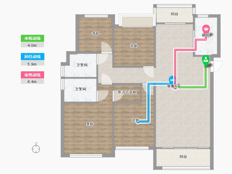 湖南省-长沙市-阳光城尚东湾愉景4栋,凌云5栋,愉景7栋,愉景11栋,愉景12栋建面147m²-117.60-户型库-动静线