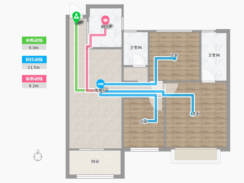 湖南省-长沙市-阳光城尚东湾愉景8栋,愉景10栋建面114m²-91.20-户型库-动静线