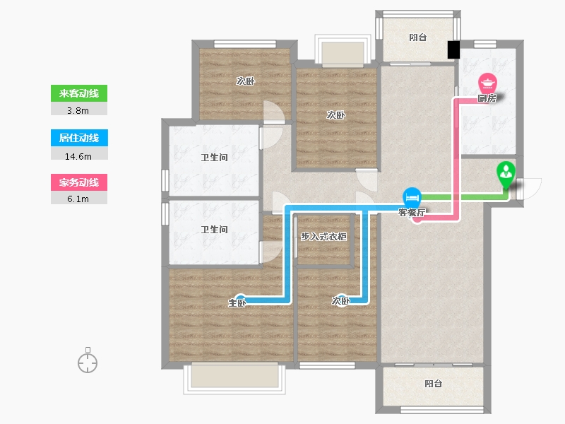 湖南省-长沙市-阳光城尚东湾愉景8栋,榆景10栋建面139m²-111.20-户型库-动静线