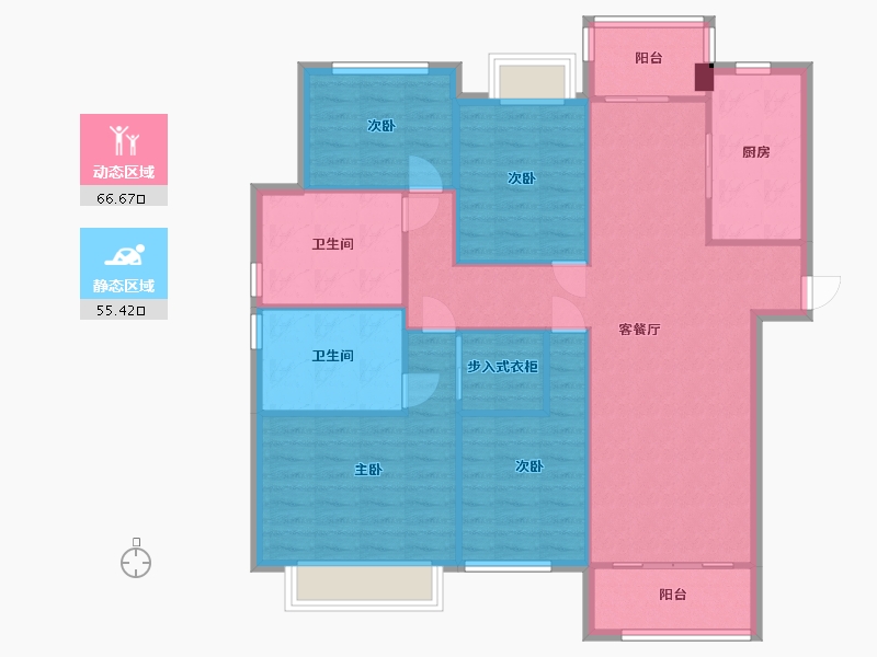 湖南省-长沙市-阳光城尚东湾愉景8栋,榆景10栋建面139m²-111.20-户型库-动静分区