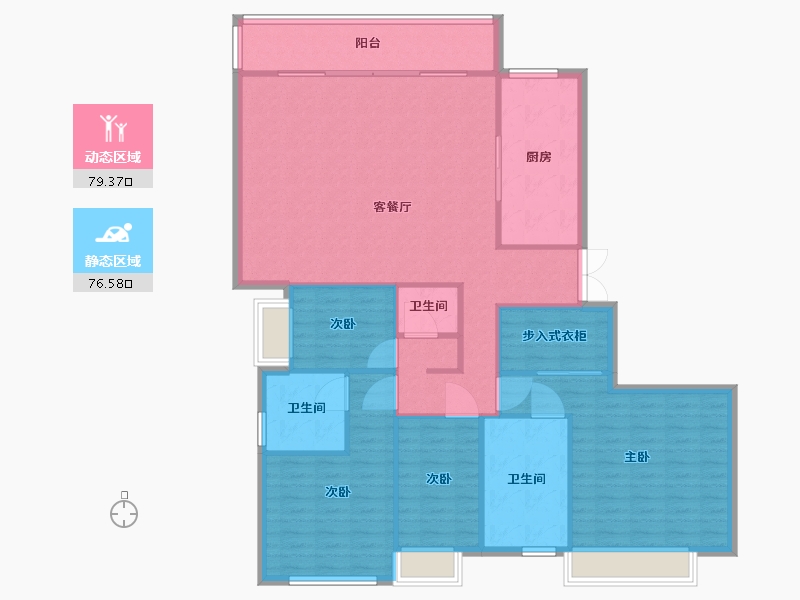 湖南省-长沙市-阳光城尚东湾愉景9栋建面180m²-144.00-户型库-动静分区