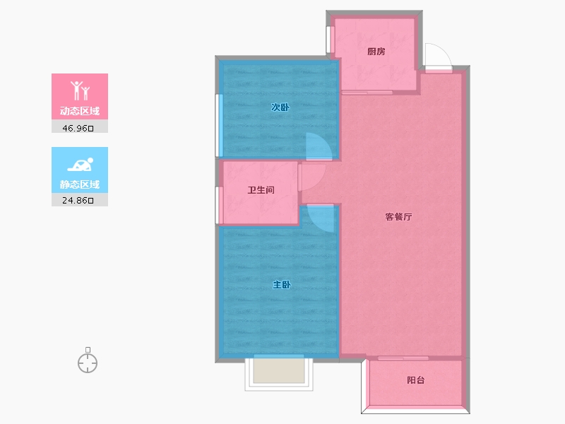 湖南省-长沙市-长沙平吉上苑建面82m²-65.60-户型库-动静分区