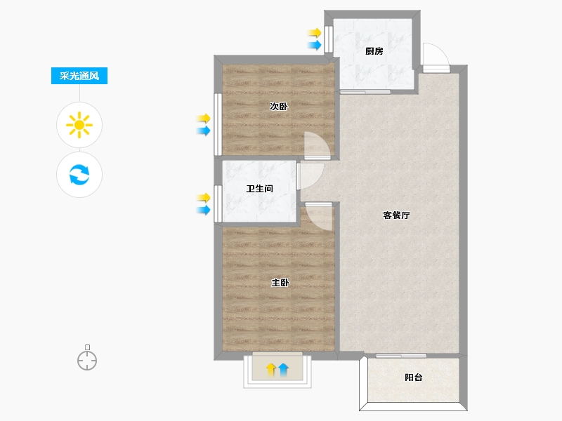 湖南省-长沙市-长沙平吉上苑建面82m²-65.60-户型库-采光通风