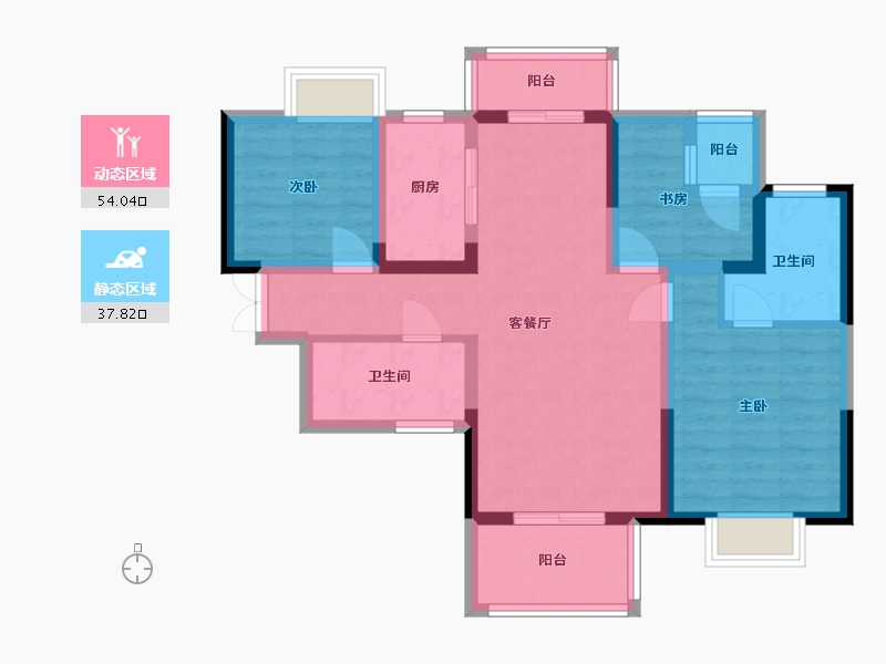 湖南省-长沙市-长沙平吉上苑建面114m²-80.45-户型库-动静分区