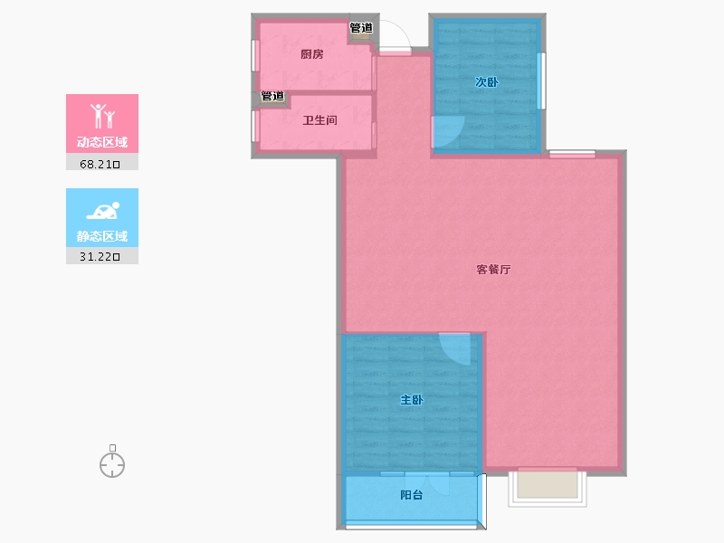 湖南省-长沙市-正荣悦玺建面114m²-91.20-户型库-动静分区