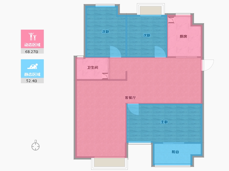 湖南省-长沙市-正荣悦玺建面139m²-111.20-户型库-动静分区