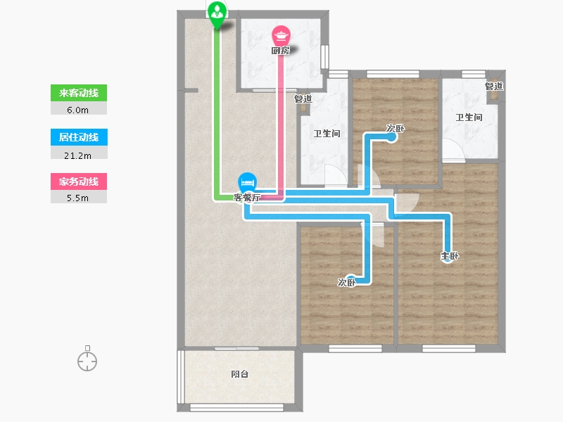 湖南省-长沙市-中海珑悦府10栋,11栋,3号楼建面115m²-92.00-户型库-动静线