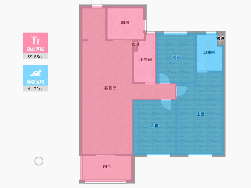 湖南省-长沙市-中海珑悦府10栋,11栋,3号楼建面115m²-92.00-户型库-动静分区