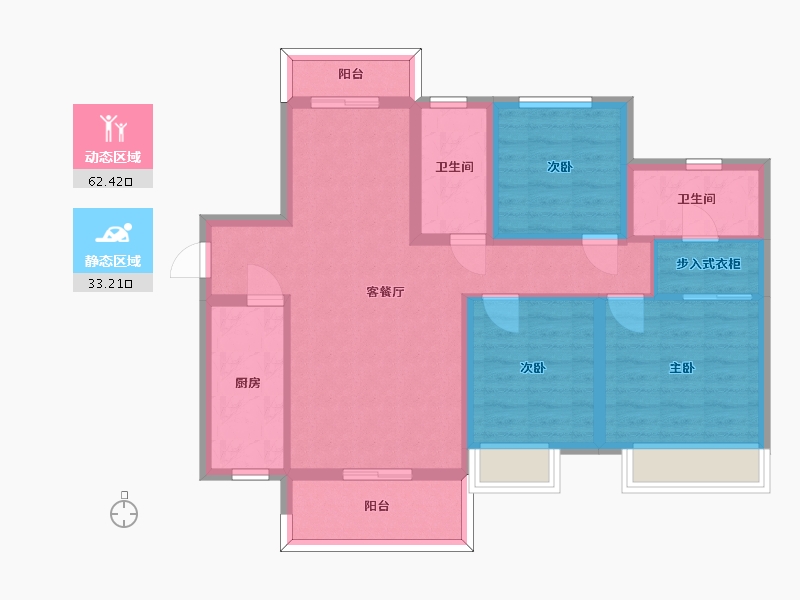 湖南省-长沙市-中建嘉和城凤凰台4号楼,5号楼建面121m²-84.26-户型库-动静分区