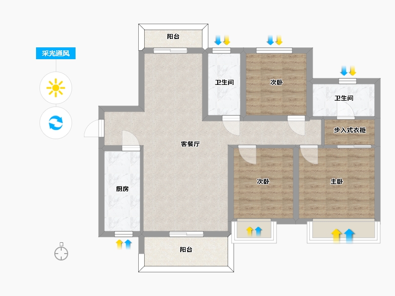 湖南省-长沙市-中建嘉和城凤凰台4号楼,5号楼建面121m²-84.26-户型库-采光通风