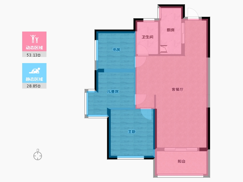 湖南省-长沙市-中建璟和城4号楼,5号楼建面101m²-73.48-户型库-动静分区