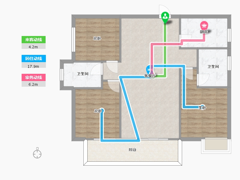 湖南省-长沙市-中建璟和城16号楼,20号楼,19号楼建面115m²-89.08-户型库-动静线