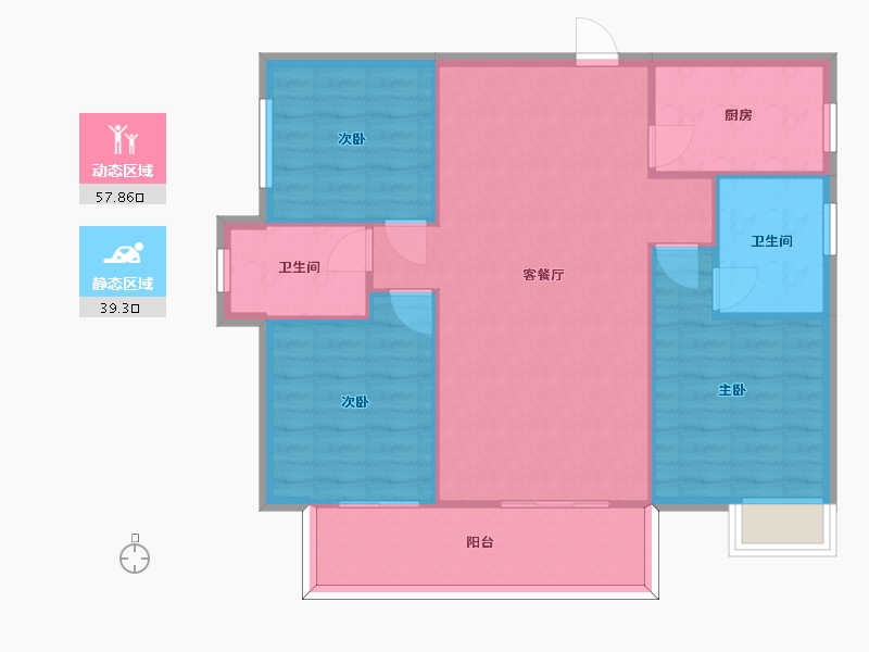 湖南省-长沙市-中建璟和城16号楼,20号楼,19号楼建面115m²-89.08-户型库-动静分区