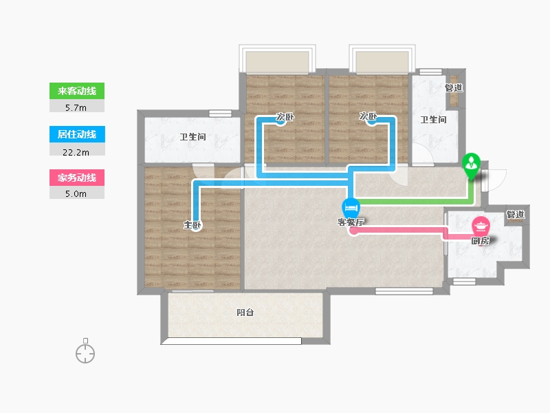 湖南省-长沙市-金科集美天辰17栋,2栋,15栋,16栋建面120m²-91.28-户型库-动静线