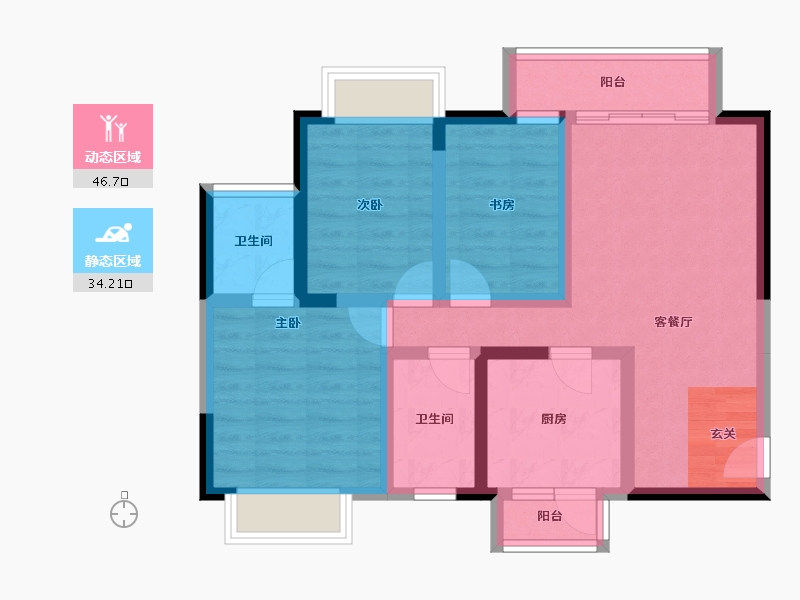 四川省-成都市-蜀都惠园-70.21-户型库-动静分区