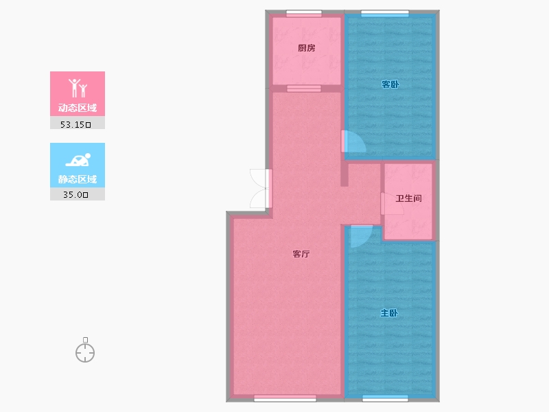 黑龙江省-哈尔滨市-地恒托斯卡纳-79.40-户型库-动静分区