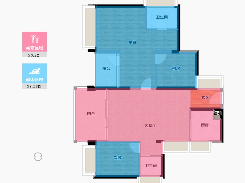 广东省-深圳市-鸿荣源・壹成中心璞誉府-93.21-户型库-动静分区