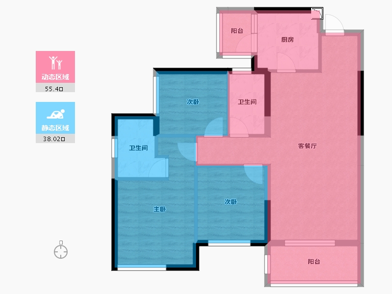 广西壮族自治区-南宁市-华润万象华府-83.48-户型库-动静分区