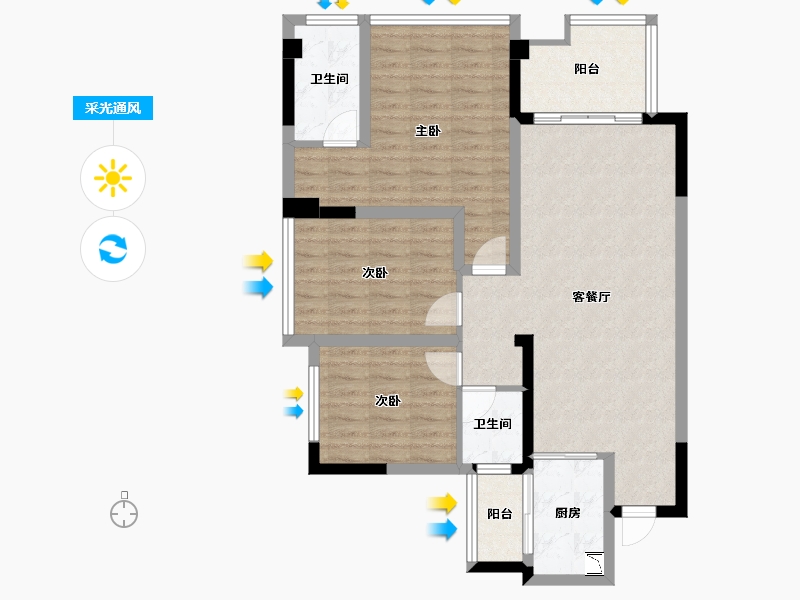 四川省-成都市-空港陆号-90.41-户型库-采光通风