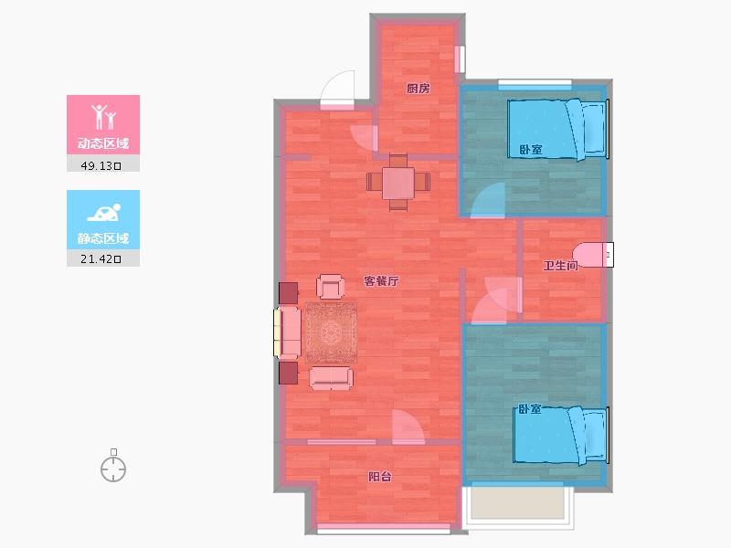 山东省-青岛市-首创禧悦天海3,4号楼B180㎡-64.00-户型库-动静分区