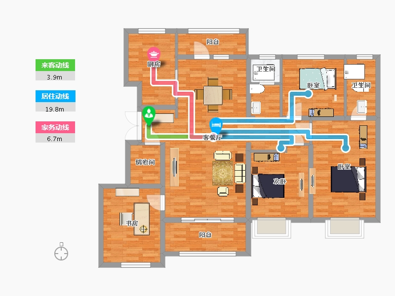 山东省-青岛市-远洋万和公馆149m²-119.62-户型库-动静线