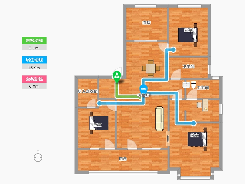 山东省-青岛市-海尔产城创云玺7，8号楼148㎡-118.01-户型库-动静线