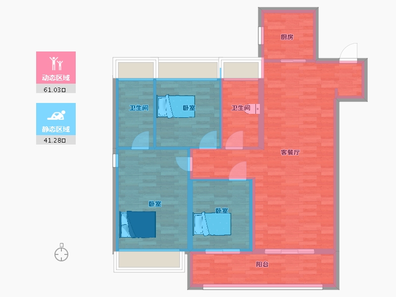 江苏省-苏州市-美的云筑9,11栋115m²-92.00-户型库-动静分区