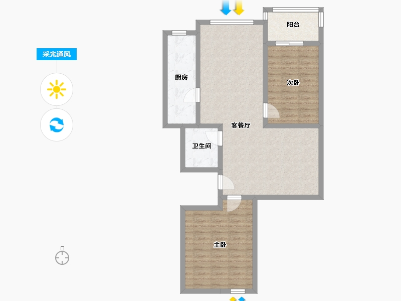 山东省-滨州市-福临家园-83.30-户型库-采光通风