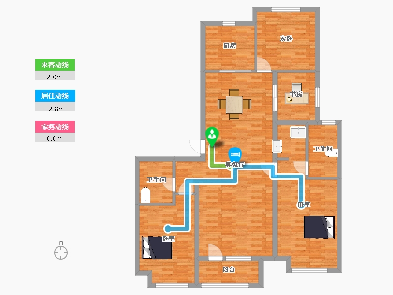 山东省-青岛市-融创维多利亚湾16，17，18，20号楼165m²-111.99-户型库-动静线