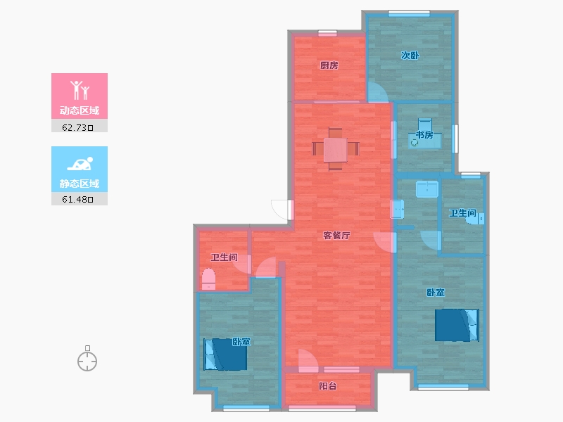 山东省-青岛市-融创维多利亚湾16，17，18，20号楼165m²-111.99-户型库-动静分区