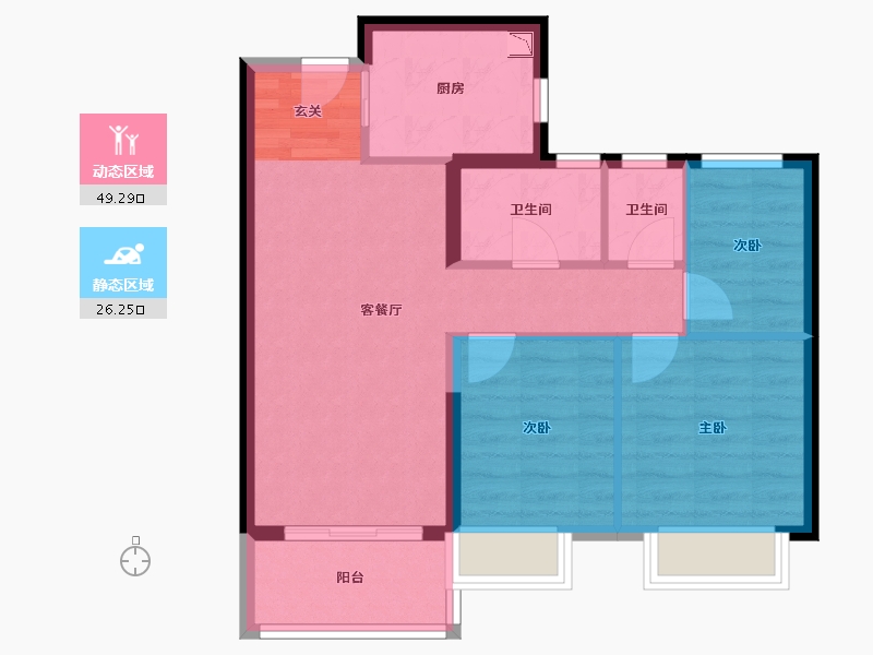 福建省-宁德市-宁德建发天行玺院-67.32-户型库-动静分区