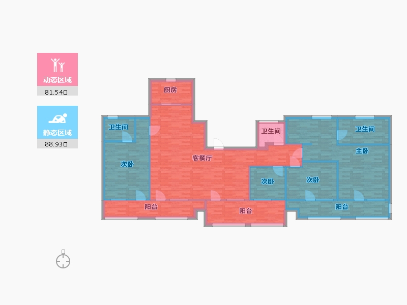 山东省-青岛市-卓越维港10号楼F194m²-155.21-户型库-动静分区