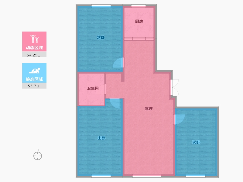 黑龙江省-哈尔滨市-地恒托斯卡纳-99.25-户型库-动静分区