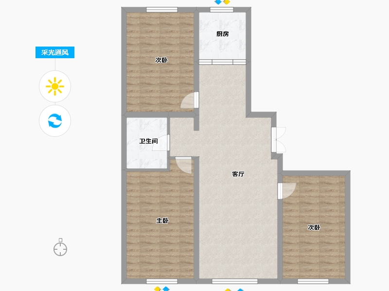 黑龙江省-哈尔滨市-地恒托斯卡纳-99.25-户型库-采光通风