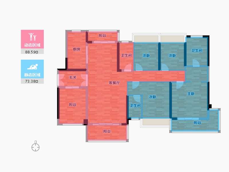 湖南省-湘潭市-福晟滨江花园-144.97-户型库-动静分区